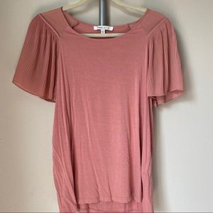 Blush top with Accent Sleeves